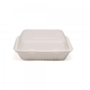 Product: COMPOSTABLE BAGASSE CONTAINER 9X9X3 - 3 COMPARTMENTS 200/CS