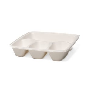 Product: BAGASSE CONTAINER 9 INCHES 4 COMPARTMENTS - 200/CASE