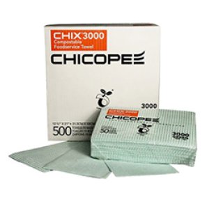 Product: CHIX GREEN COMPOSTABLE CLOTH 12.75"X21" 500/CS